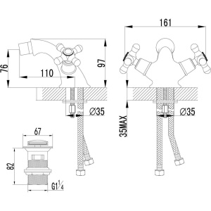 Смеситель для биде Lemark Vintage LM2808B
