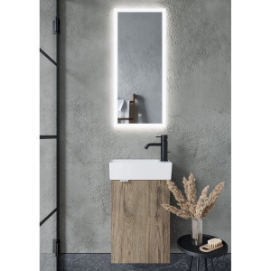 Тумба с раковиной Sancos Mini 35 R подвесная, дуб чарльстон