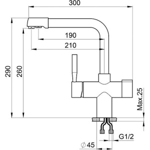 Смеситель для кухни Granula 2088, шварц