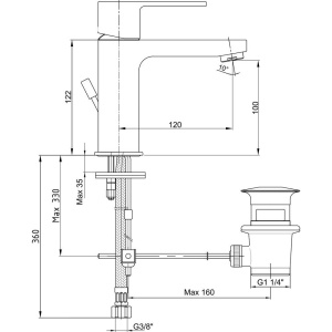 Смеситель для раковины E.C.A. Nita 102188047EX
