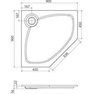 Купить Поддон для душа Cezares Tray TRAY-S-P-90-56-W 90x90 в Москве с доставкой Поддон для душа Cezares Tray TRAY-S-P-90-56-W 90x90