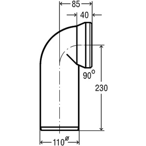 Соединительный отвод 90° Viega 100551 с манжетным уплотнением, D100 мм