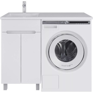 Тумба с раковиной SanStar Эллада 50 белая, раковина Эстет Даллас 1100 L