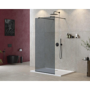 Душевая перегородка Cezares Liberta -L-2-100-120-GR-NERO профиль черный, стекло серое