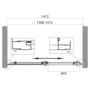 Душевая дверь в нишу BelBagno Uno -195 BF 1 140 C Cr