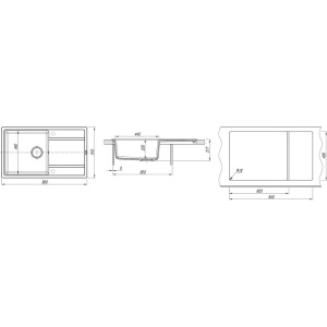 Купить Мойка кухонная Florentina Липси 860 черная в Москве с доставкой Мойка кухонная Florentina Липси 860 черная