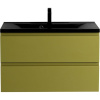 Мебель для ванной Art&Max Bianchi 90 подвесная, оливковая, черная раковина