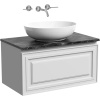 Тумба с раковиной Sancos Very 80 см, bianco, столешница черный мрамор, раковина CN6017MW