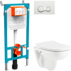 Комплект Унитаз подвесной Seramiksan Petite A101002H + Система инсталляции для унитазов VitrA 800-2009 с кнопкой смыва, белая