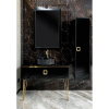 Мебель для ванной Armadi Art Lucido 100 черная глянцевая, раковина 817-B, ножки золото