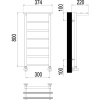 Полотенцесушитель водяной Terminus Контур П7 300*800 с полкой