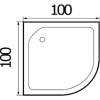 Поддон для душа WEMOR 100/15 C полукруг