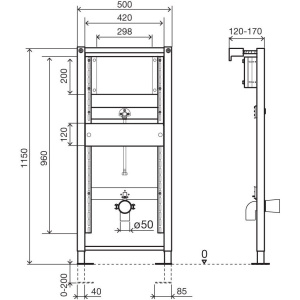 Система инсталляции для писсуаров OLI Euro II Urinal 136179