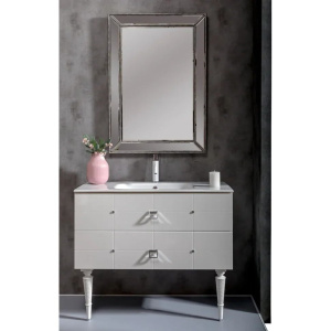 Тумба с раковиной Armadi Art Vallessi Avangarde 100, подвесная, белый глянец, хром