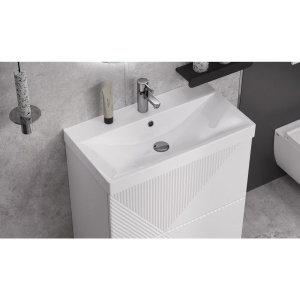 Тумба с раковиной Velvex Edge 70.2Y напольная, белая