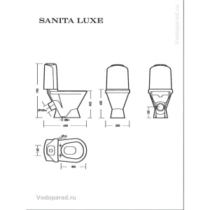 Купить Унитаз-компакт напольный с бачком и сиденьем микролифт Sanita Luxe Classic WC.CC/Classic/2-TM/WHT.G/S1 в Москве с доставкой Унитаз-компакт напольный с бачком и сиденьем микролифт Sanita Luxe Classic WC.CC/Classic/2-TM/WHT.G/S1