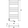 Полотенцесушитель электрический Laris Астор ЧК П9 350/700 белый, L