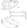 Акриловая ванна Bas Лагуна R 170x120 см, угловая, с гидромассажем, с каркасом, асимметричная