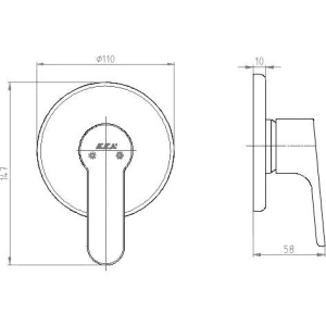 Смеситель для душа E.C.A. Luna 102167106EX-Y хром