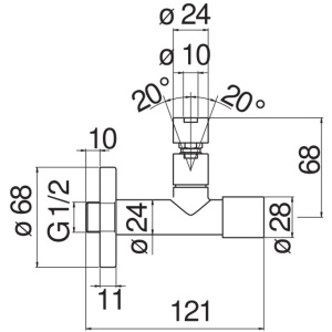 Вентиль угловой Nobili AV00121/21RCP золото
