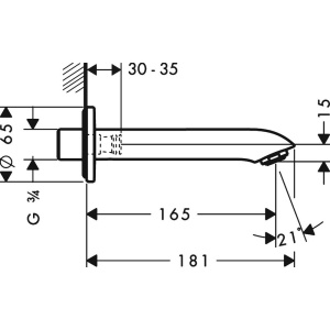 Купить Излив Hansgrohe Metris 31494000 для ванны в Москве с доставкой Излив Hansgrohe Metris 31494000 для ванны