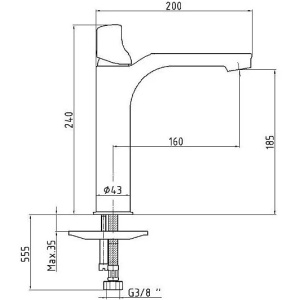 Смеситель для раковины E.C.A. Myra 104508983EX