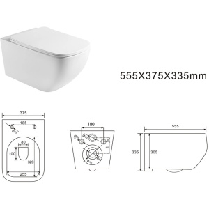 Унитаз подвесной с сиденьем микролифт Aquatek Медея AQ1537T-00 безободковый