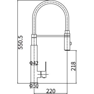 Смеситель для кухни Fashun A54102-3 сатин
