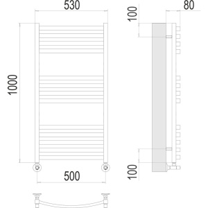 Купить Полотенцесушитель водяной Terminus Палермо П13 0 500х100 в Москве с доставкой Полотенцесушитель водяной Terminus Палермо П13 0 500х100