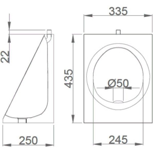 Купить Писсуар Nofer 13006.S матовый в Москве с доставкой Писсуар Nofer 13006.S матовый