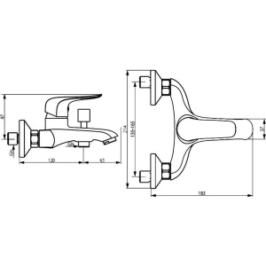 Смеситель для ванны с душем Damixa RedBlu Palace Evo 2 331000000