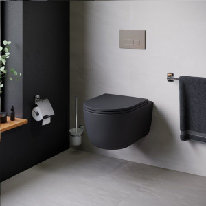 Купить Унитаз подвесной Damixa Sirius DX86C1700MBSC с микролифтом, черный матовый в Москве с доставкой Унитаз подвесной Damixa Sirius DX86C1700MBSC с микролифтом, черный матовый