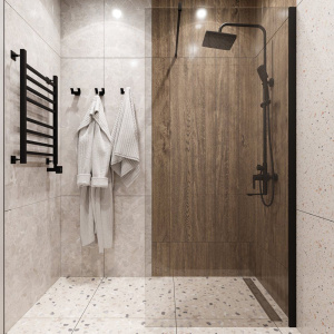 Купить Душевая перегородка DIWO Орёл 90 см, профиль черный матовый в Москве с доставкой Душевая перегородка DIWO Орёл 90 см, профиль черный матовый