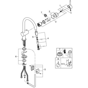 Смеситель для кухни Grohe Minta 32918000 с выдвижным изливом