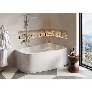 Акриловая ванна Vagnerplast Melite R 160x105 см, угловая, с каркасом, асимметричная