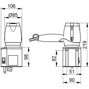 Купить Фен с настенным креплением Keuco Plan 14995010037 в Москве с доставкой Фен с настенным креплением Keuco Plan 14995010037