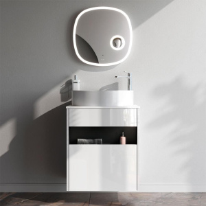 Тумба с раковиной AM.PM Func 60 белый глянец, со столешницей, раковина M8FWCC20550WG