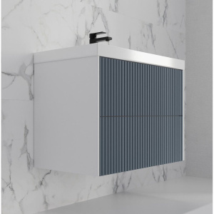 Тумба с раковиной Style Line Стокгольм 80, подвесная, графит софт