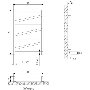 Полотенцесушитель электрический Двин Z plaza neo 80х50, графит