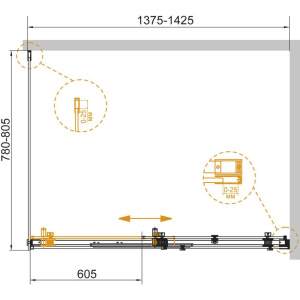 Душевой уголок Cezares Stylus Soft AH 1 140/80 C Cr