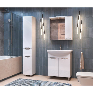 Купить Шкаф-пенал Vigo Callao белый, с бельевой корзиной в Москве с доставкой Шкаф-пенал Vigo Callao белый, с бельевой корзиной