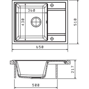 Мойка кухонная Florentina Липси 650 черная
