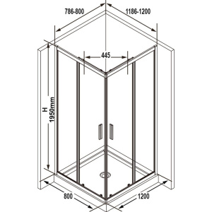 Душевой уголок Ravak Blix Slim BLSRV2K 120x80, профиль черный