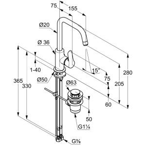 Купить Смеситель для раковины Kludi Objekta 320230575 хром в Москве с доставкой Смеситель для раковины Kludi Objekta 320230575 хром