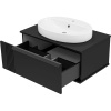 Тумба с раковиной Brevita Savoy 80, подвесная, черная