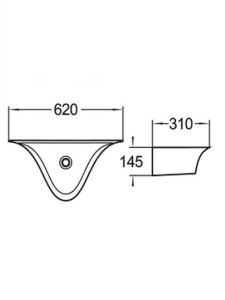 Раковина накладная глянцевая белая 575х310х130 WeltWasser AISBACH 78205 GL-WT (10000008696)