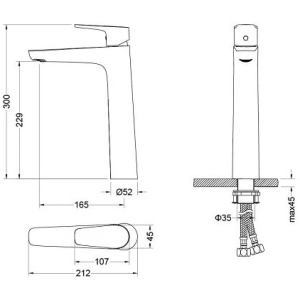 Смеситель для раковины Aquatek Бетта 230 AQ1104BGM оружейная сталь