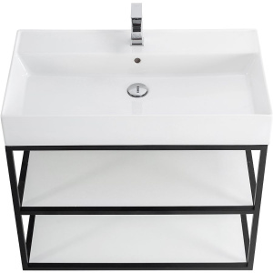 Консоль Cezares Cadro 80 2-х ярусная, подвесная, белые полки