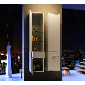 Купить Шкаф-пенал Aqwella 5 stars Malaga L крафт темный в Москве с доставкой Шкаф-пенал Aqwella 5 stars Malaga L крафт темный