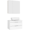 Купить Мебель для ванной STWORKI Копенгаген 80 белая со светлой столешницей, с раковиной Moduo 50 Square в Москве с доставкой Мебель для ванной STWORKI Копенгаген 80 белая со светлой столешницей, с раковиной Moduo 50 Square